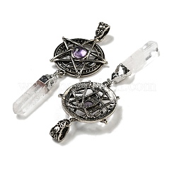 Большие подвески из натуральных смешанных драгоценных камней и призматических кристаллов кварца&nbsp;G-K338-16AS