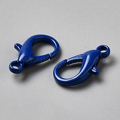 焼き付け塗装、亜鉛合金製ロブスタークラスプ  ミッドナイトブルー  16x9x4mm  穴：1.8mm&nbsp;FIND-WH0016-53H