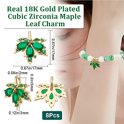 8шт латунные подвески с микропаве и кубическим цирконием KK-BBC0010-33