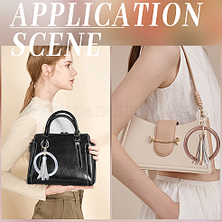 2шт 2 цвета pu кожаный браслет с кисточками брелок на запястье&nbsp;AJEW-SC0003-66A