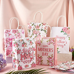 10 pz. 5 stili di sacchetti di carta stampati con fiori per la festa della mamma&nbsp;CARB-TA0001-19