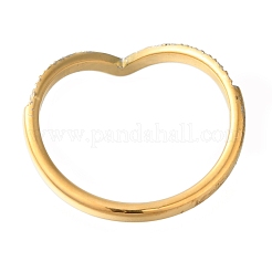 Ионное покрытие (ip) 304 нержавеющая сталь микропаве прозрачный кубический цирконий V-образные кольца для женщин RJEW-B066-04G