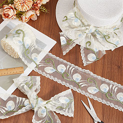 10 ярд полиэстеровой цветочной кружевной ленты с вышивкой&nbsp;OCOR-CY0001-30