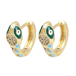 Латунные микро проложить серьги обруча кубического циркония EJEW-B146-02G-10