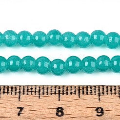 Выпечки окрашены имитация нефрита стекловолокна круглый шарик DGLA-Q021-4mm-07-1