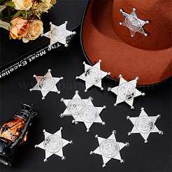 12 шт. пластиковых кабошонов в форме гексаграммы AJEW-MA0001-18S