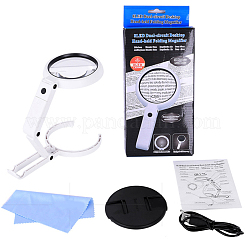 Abs пластиковая ручная и настольная складная лупа с подсветкой AJEW-L073-06