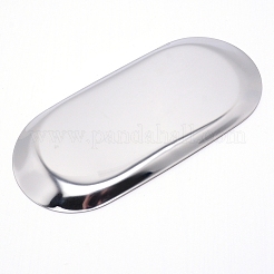 ステンレス製トレイ  収納トレー  化粧品ジュエリーオーガナイザー  オーバル  ステンレス鋼色  179x85x8mm&nbsp;STAS-WH0018-11P