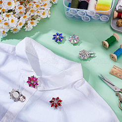 6 шт. запонки из латуни со стразами&nbsp;HJEW-PH02146