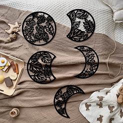 Деревянный кулон с фазой луны HJEW-WH20013-006