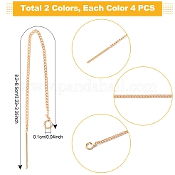 8 шт. 2-х цветная латунная фурнитура для сережек-гвоздиков&nbsp;KK-FS0001-52