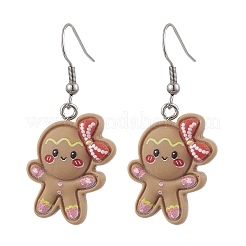 Подвески из смолы и серьги-подвески из нержавеющей стали 304 для женщин&nbsp;EJEW-JE06234-02