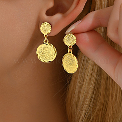 Элегантные латунные серьги-гвоздики в форме монеты SQ7606