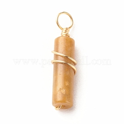 Pendentifs de jade topaze naturelle&nbsp;PALLOY-JF01453-02