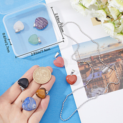 Набор для самостоятельного изготовления ожерелий с подвесками в виде сердца из натуральных смешанных драгоценных камней&nbsp;G-BBC0001-51