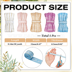 50ヤード 5色ナイロンリボン  洋服アクセサリー用  菱形模様  ミックスカラー  1/2インチ（12mm）  10ヤード/カラー&nbsp;OCOR-WR0002-19