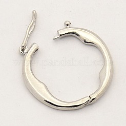 真鍮製ショートサイズバチカン  ツイスターの留め金  楕円形のリング  プラチナ  21x18x2mm&nbsp;KK-M004-03P