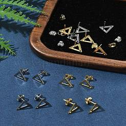 16 шт. 2 цвета 201 нержавеющая сталь фурнитура для сережек-гвоздиков с отверстием EJEW-FS0001-17