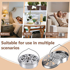 6 soporte portátil de bobina antimosquitos de acero inoxidable con asa.&nbsp;AJEW-WA0004-59