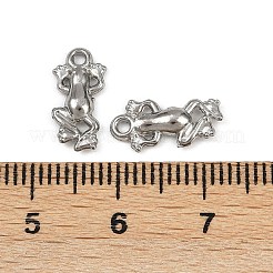 304ステンレススチールチャーム  カエルのチャーム  変色防止  ステンレス鋼色  13x6.5x2mm  穴：1.2mm&nbsp;STAS-F317-12P
