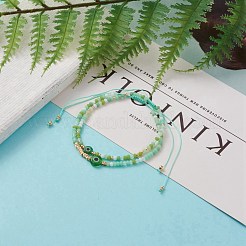 Регулируемые плетеные браслеты из нейлона&nbsp;BJEW-JB05790-05