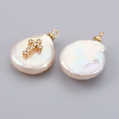 Pendenti con perle d'acqua dolce coltivate naturali&nbsp;X-PEAR-F008-19G