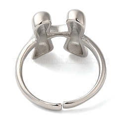 Латунное открытое кольцо-манжета для женщин с инициалами RJEW-N046-02H-P