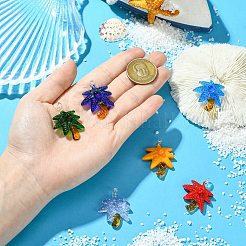 6шт 6 цвета прозрачные стеклянные подвески&nbsp;GLAA-CJ0002-82