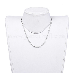 Не тускнеющие текстурированные цепочки-скрепки из нержавеющей стали 304 NJEW-JN02742