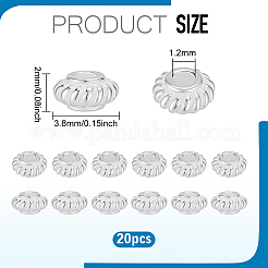 20шт 925 бусины из стерлингового серебра&nbsp;STER-PH0004-36A
