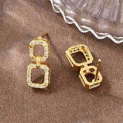 Boucles d'oreilles en laiton avec zircone cubique de micro pave&nbsp;KK-Z166-01G