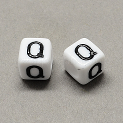 Большой дыра акрил письмо европейский бисер SACR-Q103-8mm-01Q