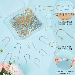 100 шт. 2-х цветные крючки для сережек из нержавеющей стали 304 STAS-UN0053-63