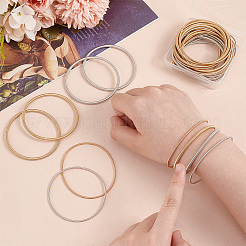 32шт. 4 стиля браслетов-змей из круглой железной проволоки в наборе BJEW-PH0004-39