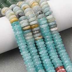 Fili di perle di vetro di quarzo ciliegia e amazzonite naturale a forma di fiore e giada bianca tinta&nbsp;G-H333-02E