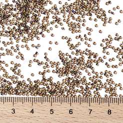 MIYUKIラウンドロカイユビーズ  日本製シードビーズ  15/0  （rr357)ルートビールライニングトパーズab  1.5mm  穴：0.7mm  約5555個/10g&nbsp;X-SEED-G009-RR0357