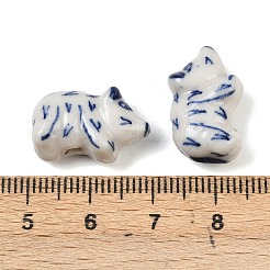 Blau-weiße Porzellanperlen mit Tiermotiven&nbsp;PORC-Z007-05F