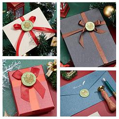 Грушевидная деревянная ручка и сургучная печать латунные головки штампа наборы&nbsp;AJEW-CP0002-49