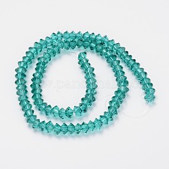 Граненые двухконусные прозрачные стеклянные бусины GLAA-J083-A07