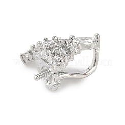 Латунные серьги-кольца из прозрачного кубического циркония KK-D369-03P