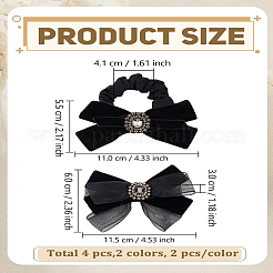 2 шт. заколки для волос из полиэстера с бантом&nbsp;OHAR-LP0004-43