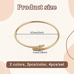 4шт. 2-цветные простые браслеты из сплава для женщин&nbsp;BJEW-GO0001-04