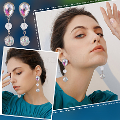 4 пара 2-х цветных сережек-гвоздиков из нержавеющей стали 304 STAS-UN0038-08