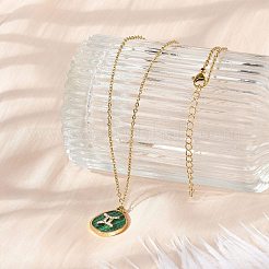 Ожерелья с подвеской в виде созвездия из нержавеющей стали 304 с микропаве из кубического циркония NJEW-R021-01G-03