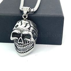Кулон в виде черепа из нержавеющей стали 304 в стиле хип-хоп для мужчин.&nbsp;CH7437