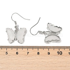 Orecchini pendenti in ottone con cristallo di quarzo naturale&nbsp;EJEW-M081-01P-01