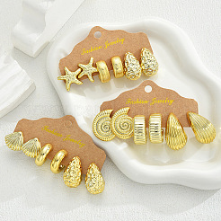 9 пара серег-гвоздиков из текстурированного пластика CCB&nbsp;FS-WGE96FE-01