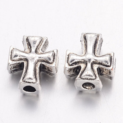 Сплавочные овальные бусины тибетского стиля  PALLOY-AN-98278-AS-RS