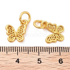 合金チャーム  JMPリング付き  蝶  ゴールドカラー  11x11x1.5mm  穴：4mm&nbsp;ENAM-M008-21G