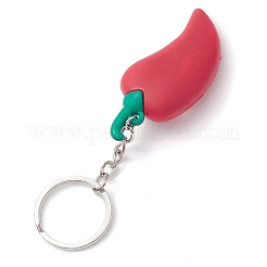 PVCプラスチック野菜キーホルダー  鉄のスプリットキーリング付き  野菜  84~113mm  8個/セット&nbsp;KEYC-JKC01036
